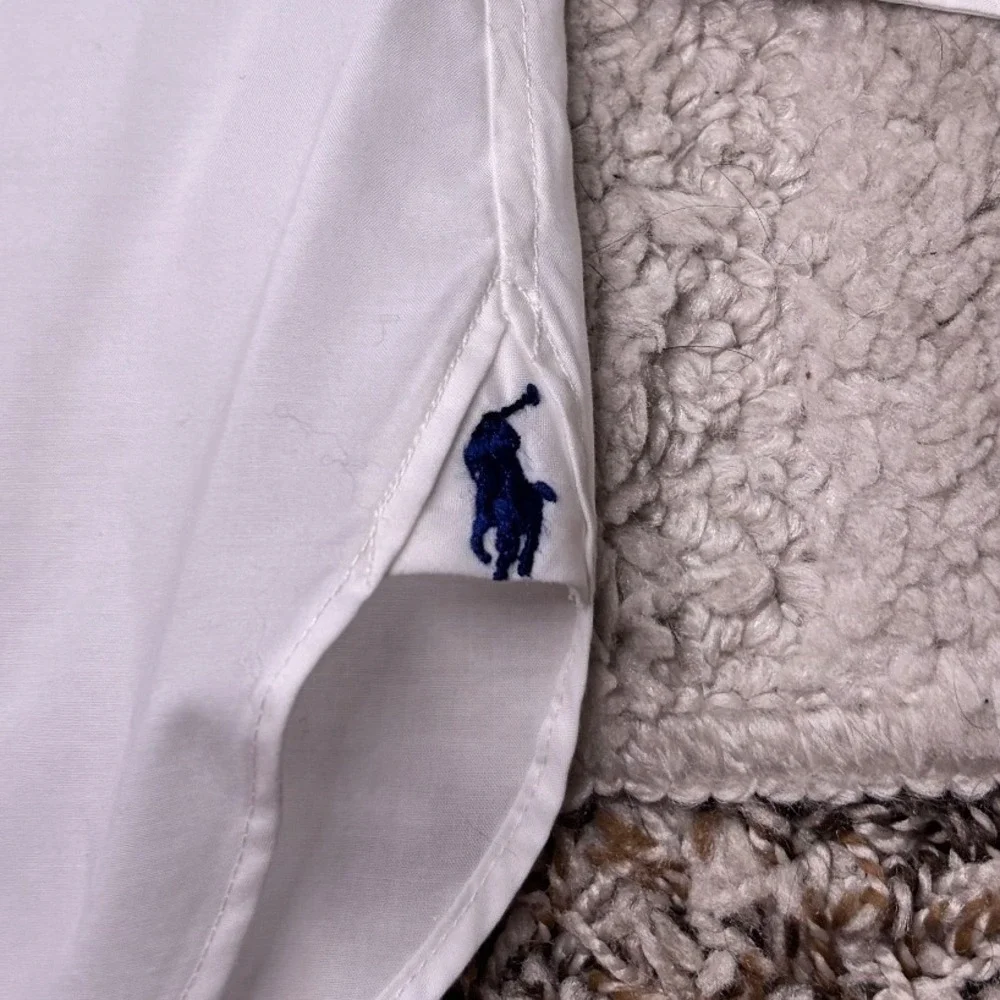 Polo Ralph Lauren Button Down Shirt Mens 15 White Custom Fit Purepress Cotton